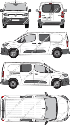 Citroën Berlingo, furgone, vitre arrière, Doppelkabine, Rear Wing Doors, 2 Sliding Doors (2024)