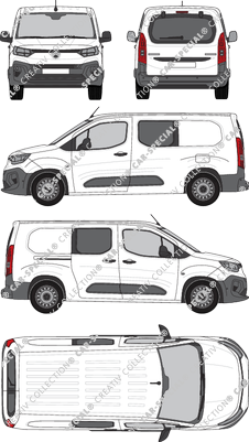 Citroën Berlingo, furgone, vitre arrière, Doppelkabine, Rear Flap, 1 Sliding Door (2024)