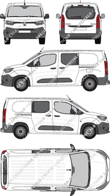 Citroën Berlingo, van/transporter, rear window, double cab, Rear Flap, 2 Sliding Doors (2024)