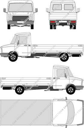 DAF VA 435 EN/435 ET, platform, long, single cab