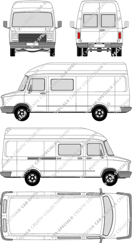 DAF VS 435 EN/435 ET/VX 435 ET, furgón, corto, cabina techo elevado