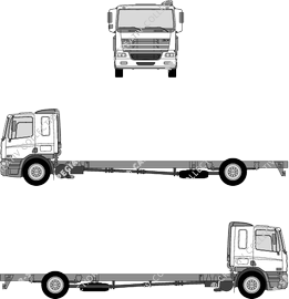 DAF CF 65/75, Fahrgestell für Aufbauten, niedrig, Fernverkehr-Fahrerhaus (2005)