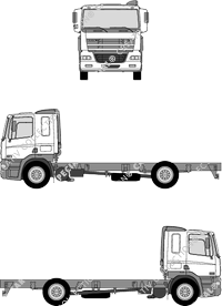 DAF CF 65/75/85, Fahrgestell für Aufbauten, hoch, Fernverkehr-Fahrerhaus (2005)