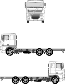 DAF XF, Chasis para superestructuras, cabina XL (2006)