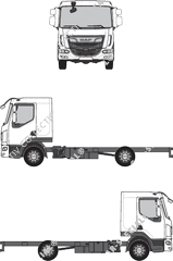 DAF LF 8-12t, 8-12t, Fahrgestell für Aufbauten, Sleeper Cab (2018)