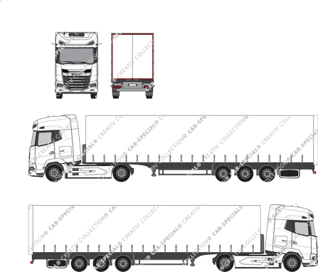 DAF XG+ spoiler and fender, Tractor unit with semi-trailer (2021)