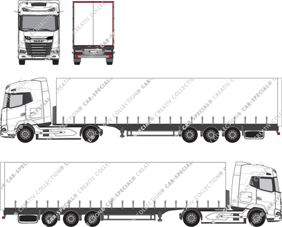 DAF XG spoiler and fender, Tractor unit with semi-trailer (2021)