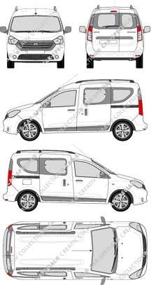 Dacia Dokker, fourgon, Rear Wing Doors, 2 Sliding Doors (2012)