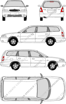 Daewoo Nubira Wagon station wagon, 1999–2002 (Daew_012)