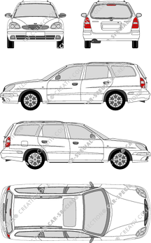 Daewoo Nubira Wagon personenvervoer, 2000–2002 (Daew_014)