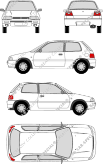 Daihatsu Charade Kombilimousine, a partire da 1993 (Daih_004)