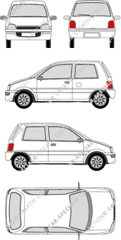 Daihatsu Cuore Kombilimousine, 1993–1999 (Daih_005)
