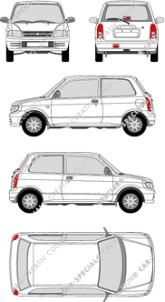 Daihatsu Cuore, Hayon, 3 Doors (1999)