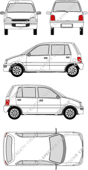 Daihatsu Cuore, Kombilimousine, 5 Doors (1993)