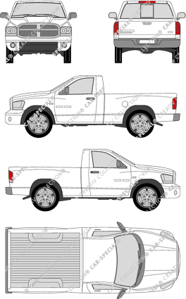 Dodge Ram 1500, 1500, Pick-up, corto, cabina individual, 2 Doors (2006)
