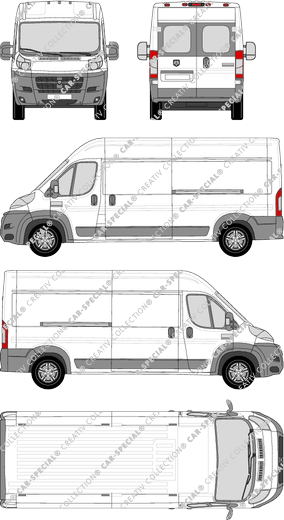Dodge Ram Promaster, van/transporter, L3H2, rear window, Rear Wing Doors, 2 Sliding Doors (2014)