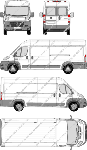 Dodge Ram Promaster, van/transporter, L4H2, rear window, Rear Wing Doors, 2 Sliding Doors (2014)