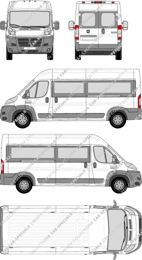 Dodge Ram Promaster, minibus, L3H2, Rear Wing Doors, 2 Sliding Doors (2014)