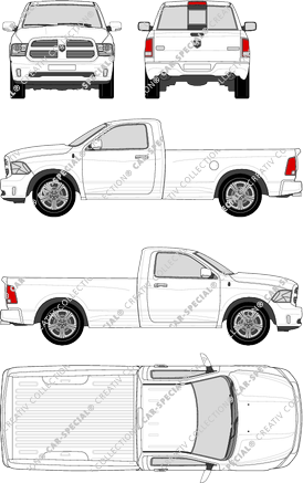 Dodge Ram 1500 LongBox 8', 1500, Pick-up, single cab, 2 Doors (2009)