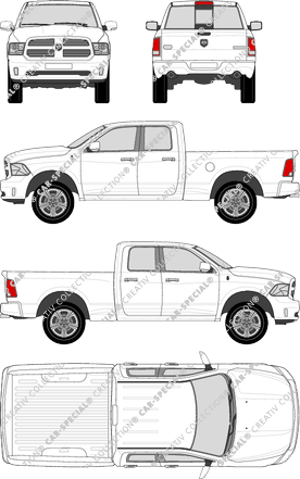 Dodge Ram 1500 MidBox 6'4'', 1500, Pick-up, cabina doble, 4 Doors (2009)