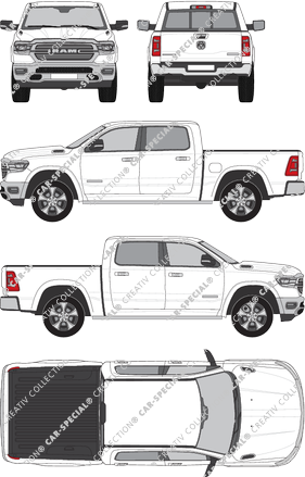Dodge Ram 1500 5'7'' Box, 1500, Pick-up, Cabina doppia, estesa, 4 Doors (2018)