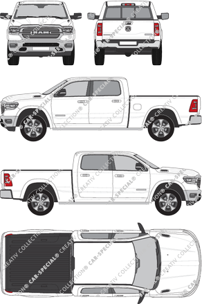 Dodge Ram 1500 6'4'' Box, 1500, Pick-up, double cab, extended, 4 Doors (2018)