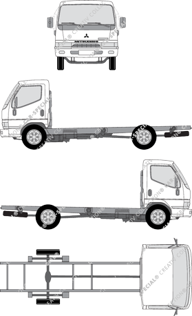 FUSO Canter 35, 35, Telaio per sovrastrutture, empattement long, Standardkabine (1996)