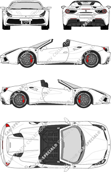 Ferrari 488 GTB Spider, Spider, Cabriolet, 2 Doors (2015)