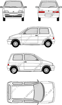 Fiat Cinquecento u. Elettra, Hayon, 3 Doors (1991)