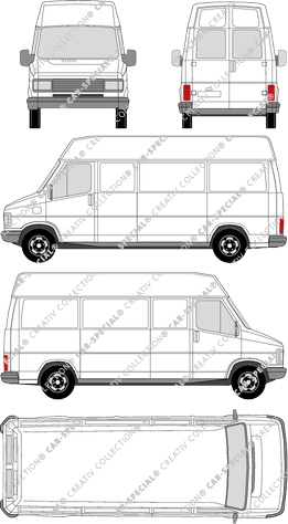 Fiat Ducato Einflügeltür, Einflügeltür, Kastenwagen, Hochraum, Heck verglast, 1 Sliding Door (1984)