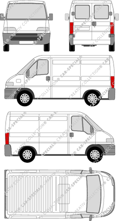 Fiat Ducato, fourgon, Radstand kurz, Heck verglast, Rear Wing Doors, 1 Sliding Door (1994)