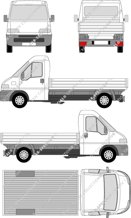 Fiat Ducato, catre, paso de rueda largo, cabina individual (1994)