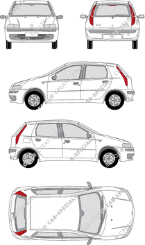 Fiat Punto Hatchback, 1999–2003 (Fiat_055)