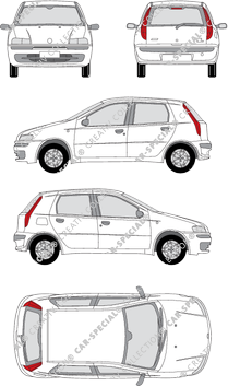 Fiat Punto Kombilimousine, 1999–2003 (Fiat_055)