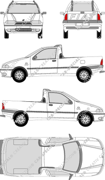 Fiat Strada 1,2 Bz,1,7 TD, 1,2 Bz,1,7 TD, Pick-up, 2 Doors (1999)