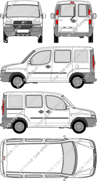 Fiat Doblò, furgone, vitré, Rear Wing Doors, 1 Sliding Door (2001)