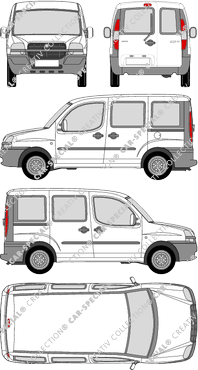 Fiat Doblò, van/transporter, Rear Wing Doors, 2 Sliding Doors (2001)