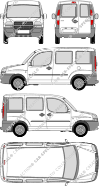 Fiat Doblò Serienmodell SX, Serienmodell SX, furgone, Rear Wing Doors, 1 Sliding Door (2001)