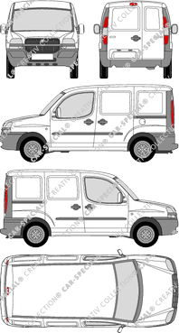 Fiat Doblò, van/transporter, Rear Wing Doors, 2 Sliding Doors (2001)