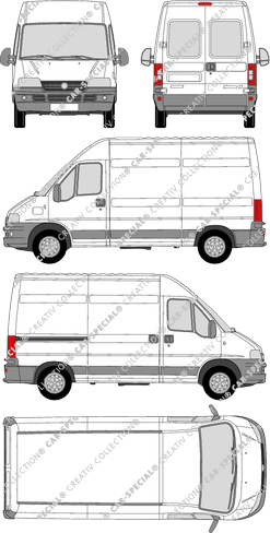 Fiat Ducato, furgone, L2H2, vitre arrière, 1 Sliding Door (2002)