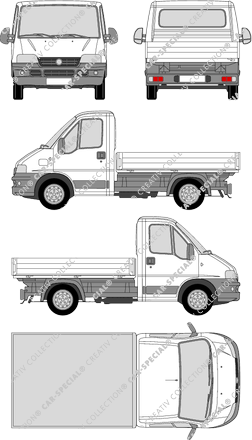 Fiat Ducato, catre, paso de rueda corto, cabina individual (2002)