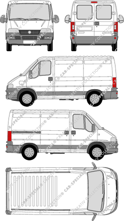 Fiat Ducato, furgón, L1H1, paso de rueda corto, ventana de parte trasera, 1 Sliding Door (2002)