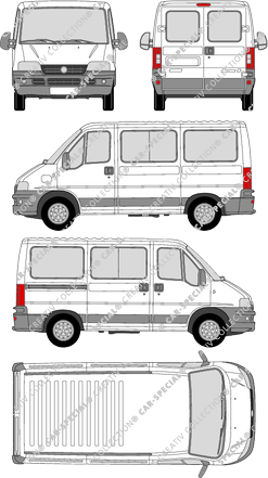 Fiat Ducato, minibus, L1H1, short wheelbase, glazed, 1 Sliding Door (2002)