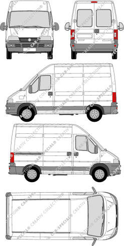 Fiat Ducato, furgone, L1H2, vitre arrière, 1 Sliding Door (2002)