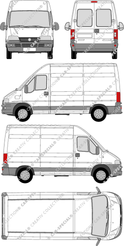 Fiat Ducato, furgón, L2H2, ventana de parte trasera, 1 Sliding Door (2002)