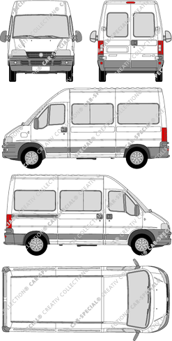 Fiat Ducato, Kleinbus, L2H2, vitré, 1 Sliding Door (2002)