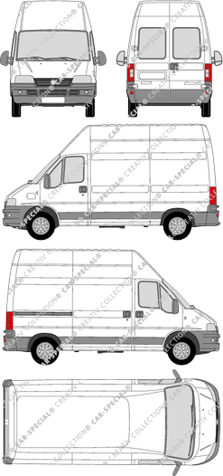 Fiat Ducato, van/transporter, L2H3, rear window, 1 Sliding Door (2002)