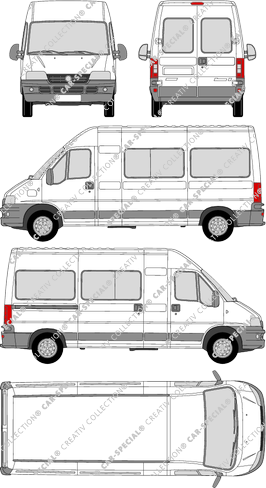 Fiat Ducato, microbús, L3H2, acristalado, 1 Sliding Door (2002)
