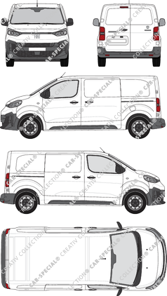 Fiat Scudo, furgone, L2 Mittel, Rear Wing Doors, 2 Sliding Doors (2024)