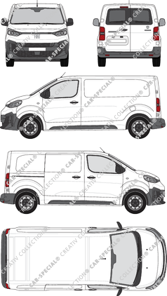 Fiat Scudo, furgone, L2 Mittel, vitre arrière, Rear Wing Doors, 1 Sliding Door (2024)